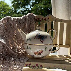 Vintage Skye McGhie Fine Porcelain Tea Set Conservatory Collection